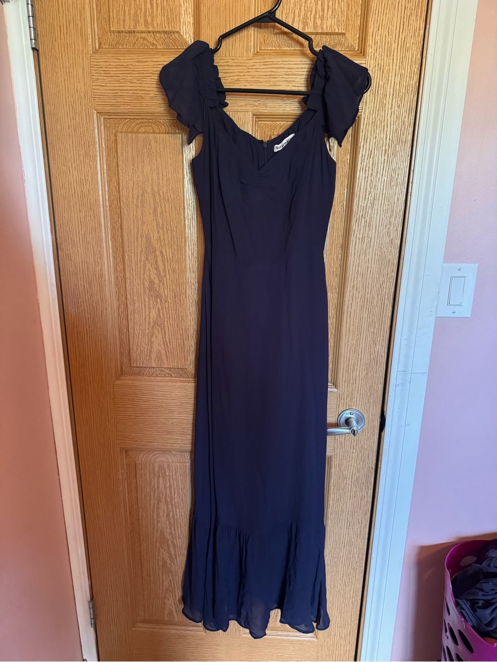 Reformation Ruffle Sleeve Maxi Dress